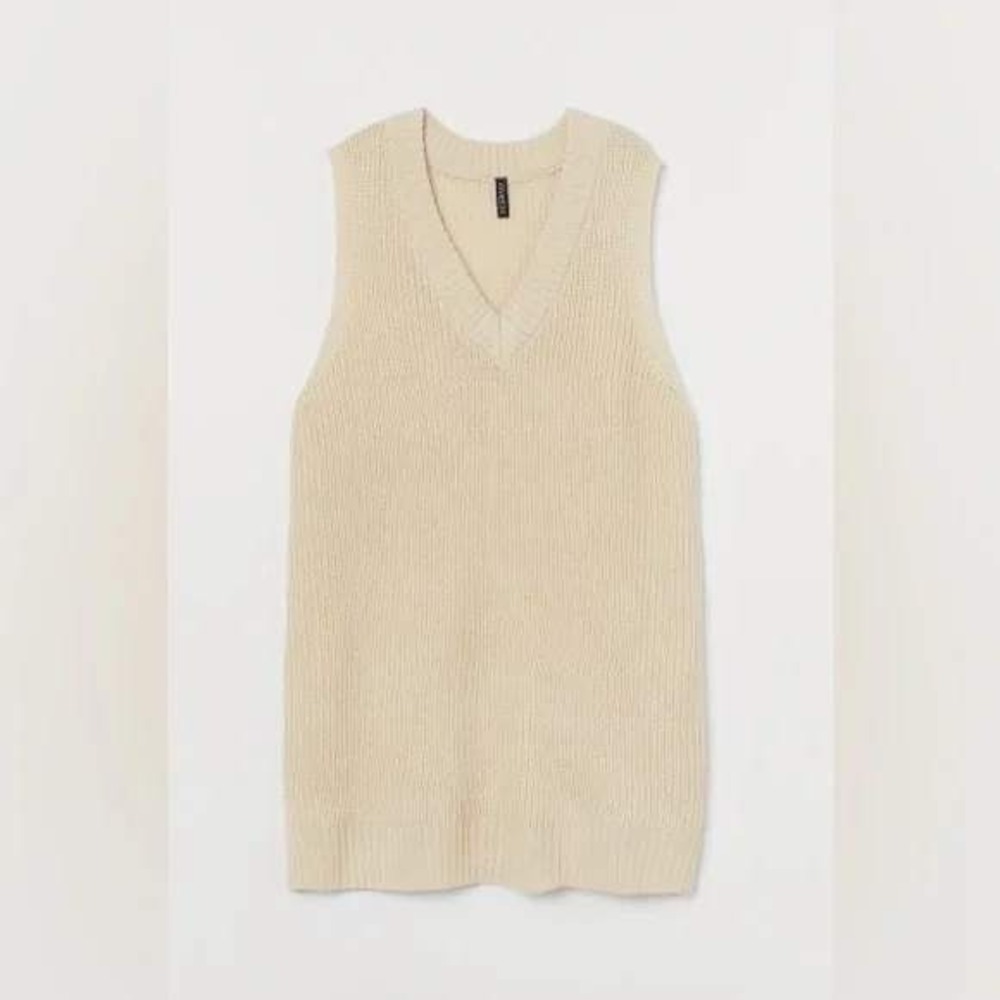 H&M Divided Sweater Vest Women Medium‎ Cream